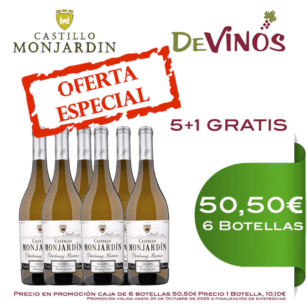 OFERTA 6 BOTELLAS MONJARDIN CHARDONNAY BARRICA